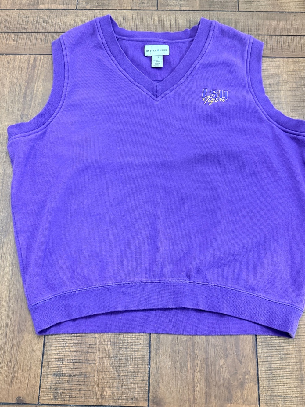 Cutter & Buck LSU Tigers Purple Sleeveless V-Neck Sweater Vest